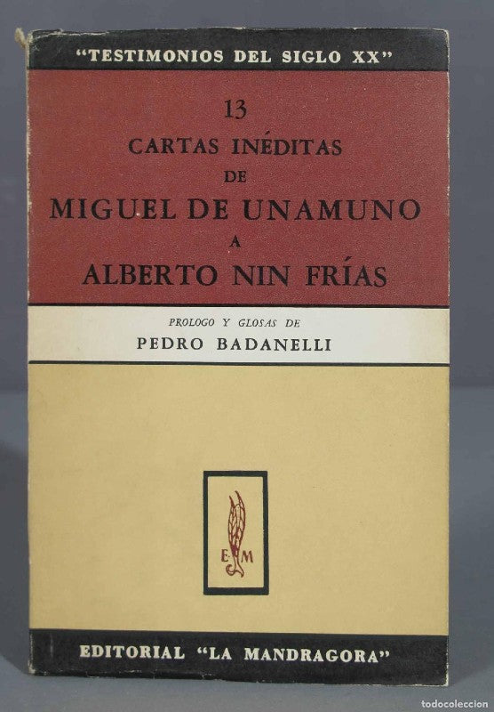 13 Cartas Inéditas de Miguel de Unamuno a Alberto Nin Frías