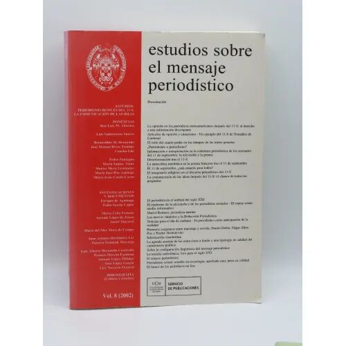 Estudios Sobre el Mensaje Periodístico Vol. 8 (2002)