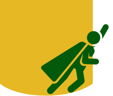 Icono de superhéroe volando, cómics de segunda mano